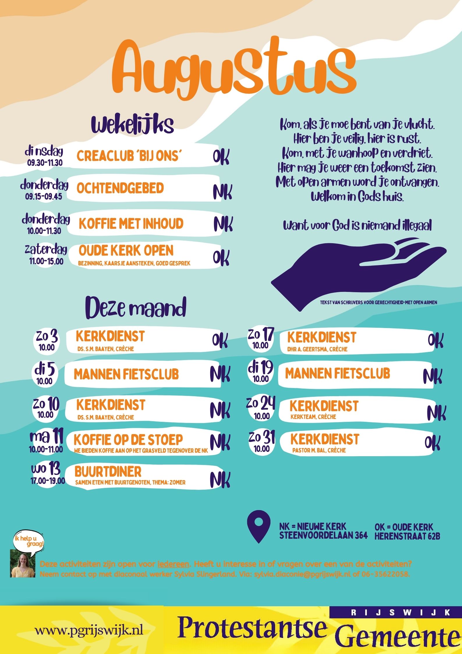 Activiteitenposter augustus 2025
